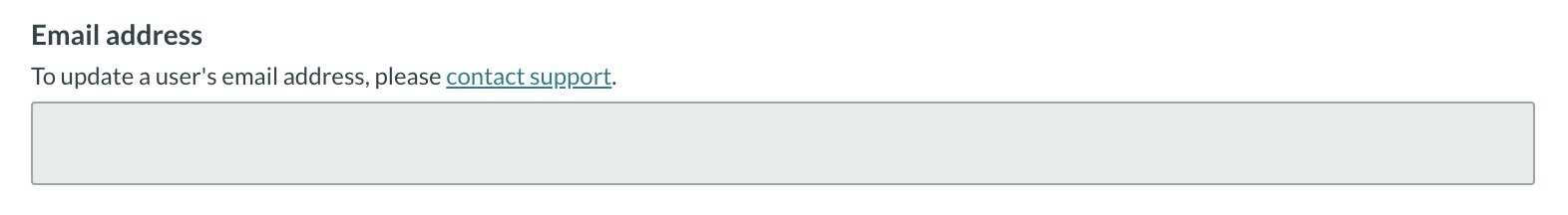 Email address change in admin application