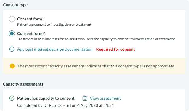 Concentric incongruous capacity assessment
